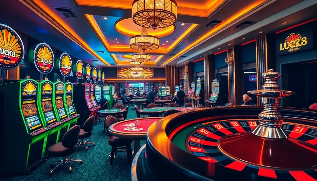Trải nghiệm cảm giác hồi hộp với các trò casino LUCK8 cùng bàn chơi sống động và không khí mời gọi.