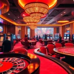 Experience thrilling gameplay at GK88 with luxurious casino elements and vibrant gaming tables.