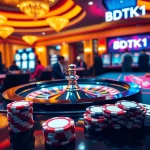 Experience thrilling gameplay at BDTK1 with vibrant chips and intense casino action.