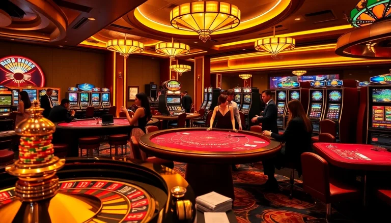 Exciting casino atmosphere featuring games from https://kjcmh.com/ with players engaged in action
