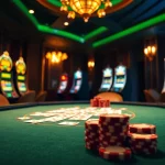 Engaging poker table scene at https://kjc.money/, showcasing premium chips and intense gameplay.