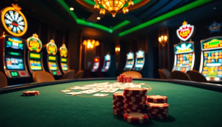 Engaging poker table scene at https://kjc.money/, showcasing premium chips and intense gameplay.