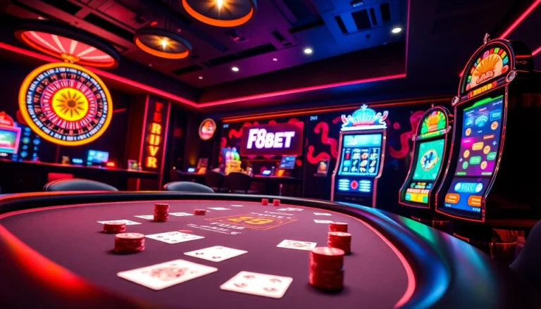 Experience F8BET's vibrant online casino atmosphere with poker, roulette, and slot games.