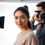 Praxisfotograf München erstellt professionelle Porträts in einem modernen Studio mit hellem Licht.