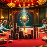 Experience the thrill of HM88 with players enjoying a lively poker game at an opulent casino table.