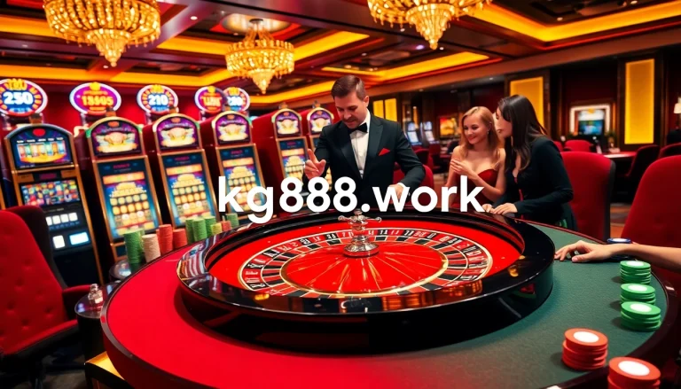 Experience thrilling gameplay at https://kg88.work/ featuring luxurious roulette tables and vibrant betting chips.