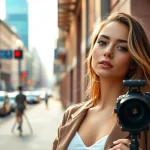 Fotograf für Tinder München: Professioneller Fotograf beim Erstellen von ansprechenden Tinder-Profilbildern in München.