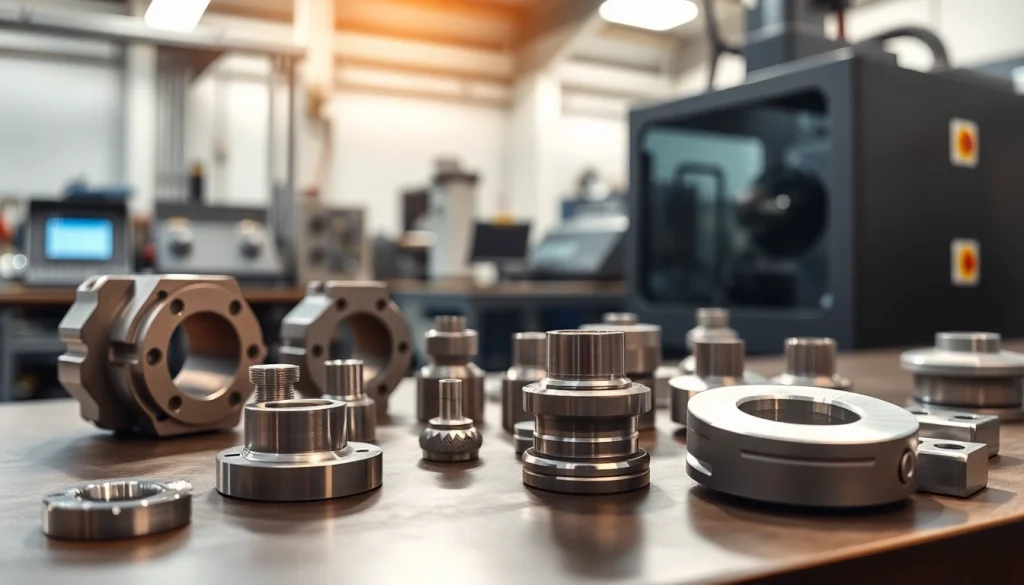 Präzise cnc frästeile auf einem Arbeitstisch zeigen hochwertige Bearbeitungsdetails.