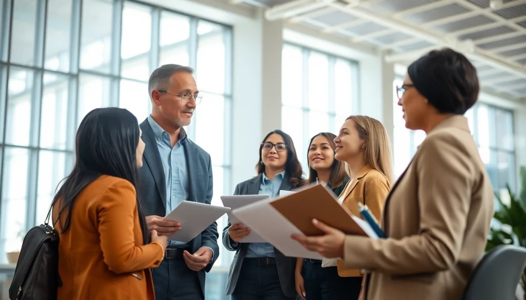 Headhunter Ingenieure engagiert in einem Vorstellungsgespräch in einem modernen Büro.
