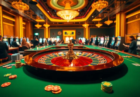 Experience excitement at 789f's casino tables with vibrant chips and engaging players.