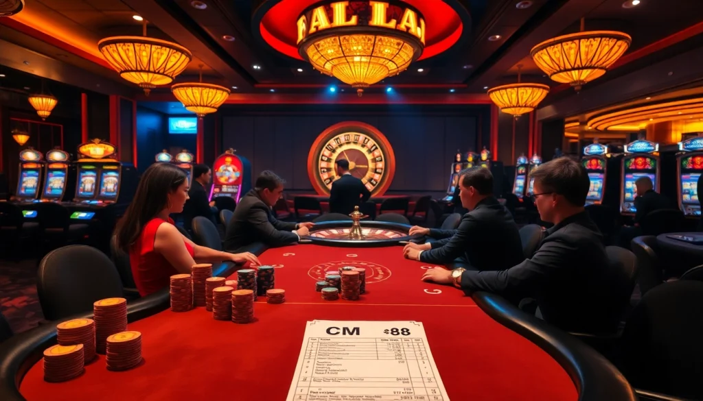 Experience the thrill of high-stakes gambling showcasing CM 88 at a luxurious casino.