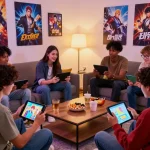Engaging players enjoying popular game sex visuals in a cozy setting.
