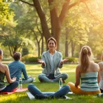 Enhancing emotional wellbeing through guided coaching in a tranquil park setting.