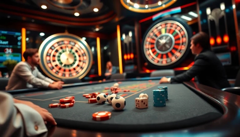 Engaging players at a Tài Xỉu MD5 table, highlighting thrilling gameplay and modern gambling technology.