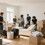 Effizienter Räumung Wien Service mit einem professionellen Team, das eine Wohnung entrümpelt.