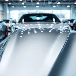 Auto Kufen präsentieren glänzende Details und moderne Technologien in einem Showroom.