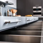 Metal Drawer System showcasing sleek design and functionality in a stylish kitchen environment.