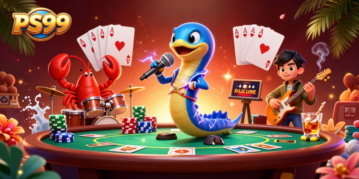 Experience thrilling gameplay at PS99's underwater casino with vibrant characters and dynamic poker action.