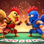 Win big at Sunwin with an epic showdown between roosters amidst a vibrant casino scene.