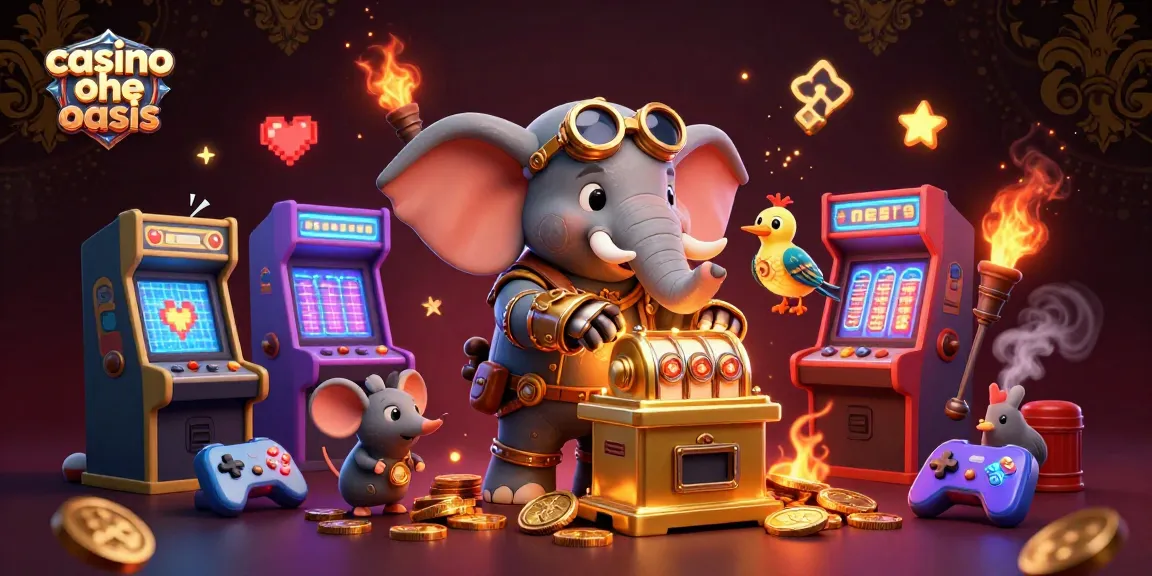 Engage with the vibrant casino ohne oasis experience featuring a steampunk elephant engineer and dynamic game elements.
