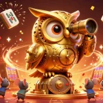Experience the thrill of LUCK8 free as the majestic golden owl watches over the bustling casino