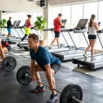 Erfahrungen mit dem Selliza Shop: Fitness-Community in einem modernen Gym bei intensiven Trainingseinheiten.