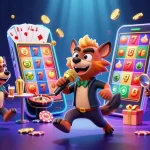 Engage with 8XBET through a lively illustration of hyenas managing a comedy casino club.