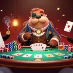 Experience thrilling poker action with the c168 walrus, penguin dealer, and bluffing pufferfish in a vibrant underwater scene.