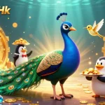 Catch live Keluaran Hk results with vibrant peacock and golden treasures.