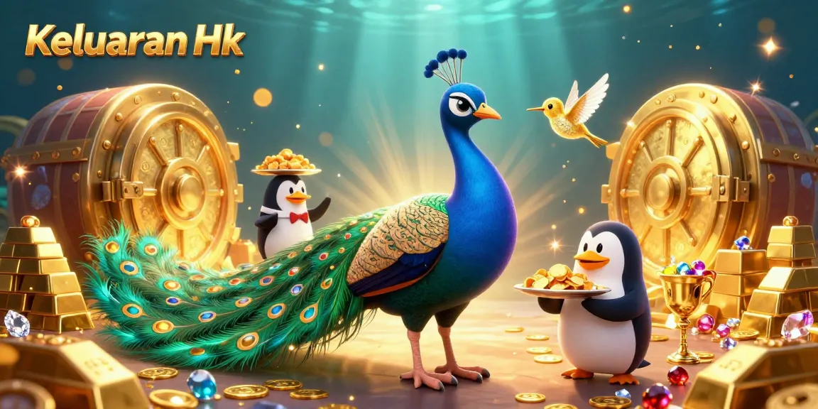 Catch live Keluaran Hk results with vibrant peacock and golden treasures.