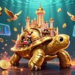 Experience the thrill of 88kbet with a vibrant 3D casino illustration featuring a golden tortoise and a rabbit dealer.